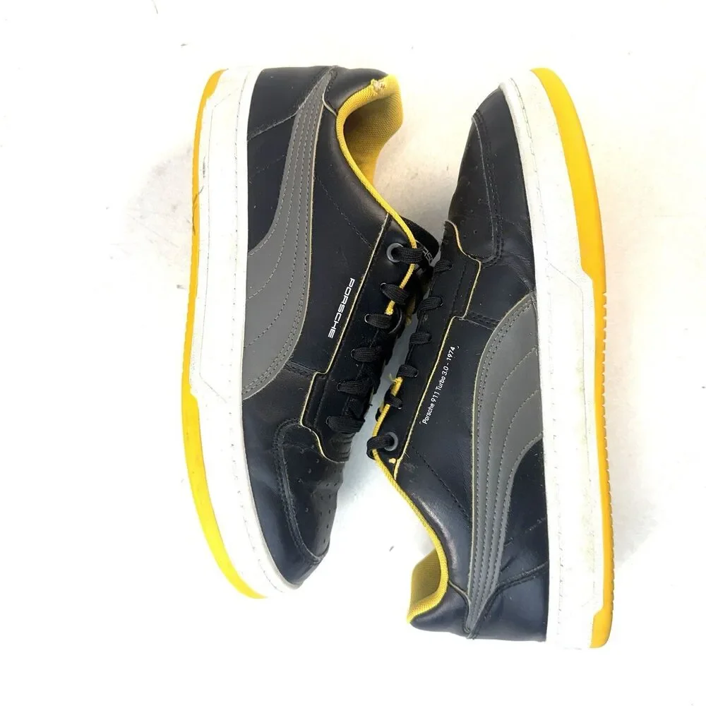 Mens Puma Porsche Legacy X Caven Shoes 8.5 308158-01 Turbo Driving Black Yellow